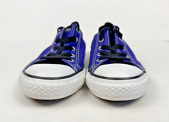 Converse All Star Junior Size 1 Double Tongue 647729F Purple Low Top EUC