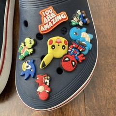 Crocs Crocband Navy Blue Clogs Kids Youth J1 Red Slip-On Sandals Pokémon Charms