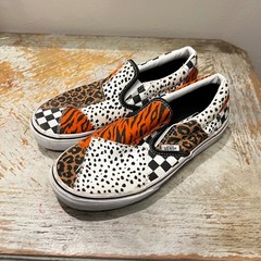 Vans Classic Slip-On Animal Patchwork Sneakers Kids Juniors 4.0 Dalmatian Multi