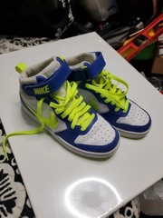 Nike Court Borough 2 HJ9241-488 Sneaker Kids 4Y White Blue High Top Shoes GAL570