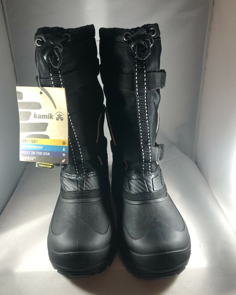 Kamik Waterbug5 Insulated Waterproof Winter Boots Black size 5 Youth