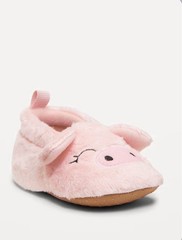 Old Navy Velour Critter Pig Slippers for Baby 6-12 Months
