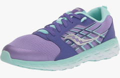 Saucony Wind 2.0 Running Shoe, Purple/Turquoise 11 Wide US Unisex Big Kid