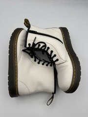 Dr Martens Zavala J White Leather Boots Youth Size 5L – 4M Lace/Zip Gum Bottom