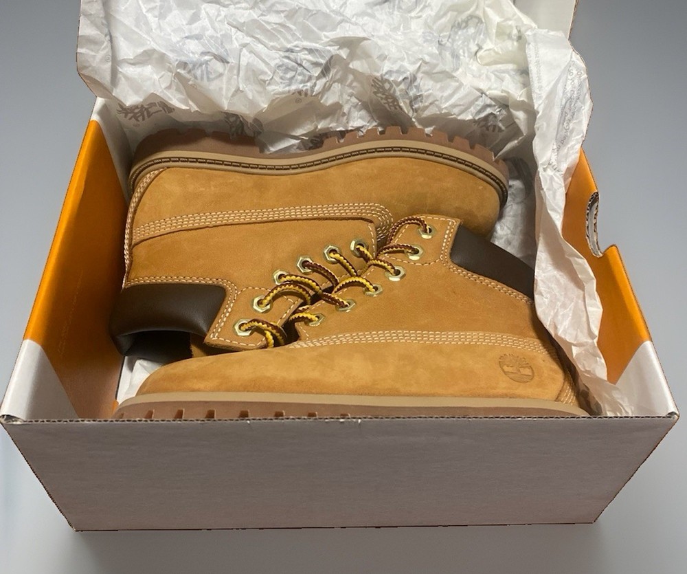 Timberland Premium 6 Wheat Leather Lace-Up Ankle Boots Unisex Kids US 12C