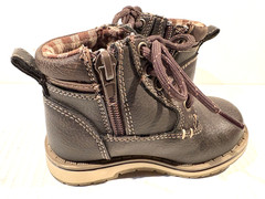 Boots Size 6M Coffee Brown Easy Side Zip Front Lace Up Plaid 09393 Eddie Bauer