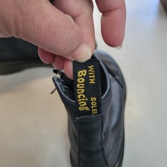 Dr. Martens Delaney Black Leather Lace Up Side Zip Combat Boots Kids Youth SZ 3