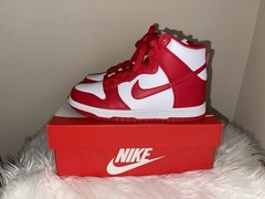 Nike Dunk High (GS) White/University Red – Big Kids Shoes (3.5 Y)