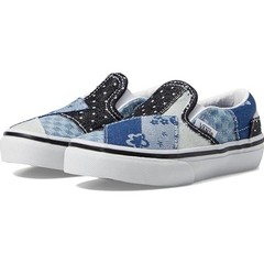 Vans Kids Classic Slip On Sneaker Patchwork Denim Navy/True White Size 11.5K NEW