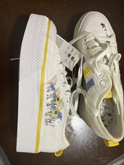 adidas Originals Nizza Platform Mid Off White Yellow HP6229 GS SZ 4Y-7Y Womens