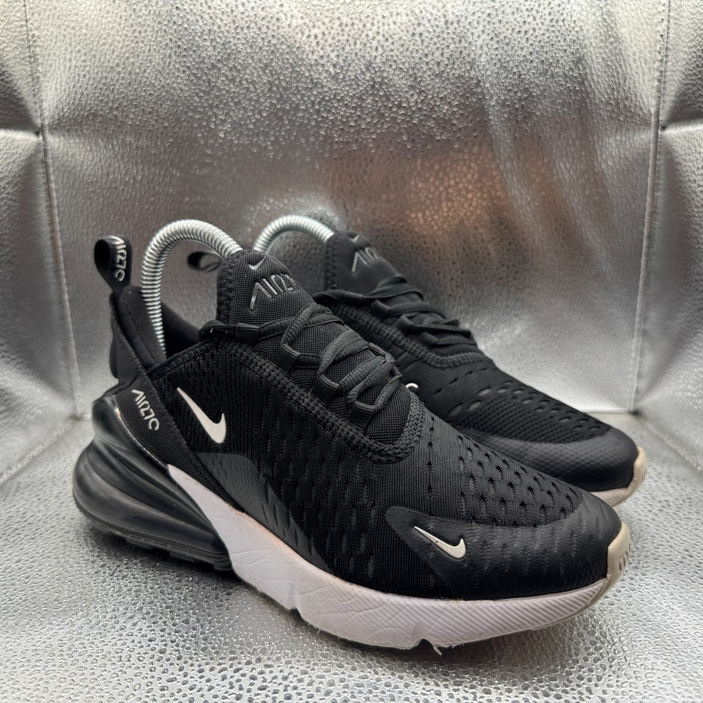 Size 4.5Y (GS) Nike Air Max 270 Low Triple Black Kids Sneaker Shoes 943345-001