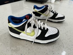 Nike Dunk Low Signal Blue Lemon Twist Black White Shoes DQ0977-100 Size 5Y
