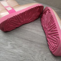UGG Pink Classic Clear Mini Boots Size 4 Kids Waterproof Faux Shearling Warm