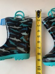 Zoogs Toddler Pull On Handle Rain Boots Hammerhead Shark Print Size 9