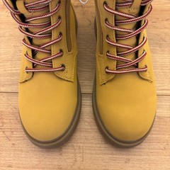 STEVE MADDEN JJumble Combat Boots Tan Kids Size 2 Side Zip Lace Up Low Heel