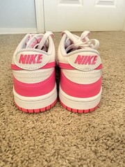 Nike Dunk Low GS Unisex Kids Leather Low Top Lace Up Pink White 5Y FB9109-102