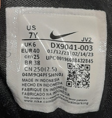 Nike Kids Tanjun Black White Athletic Sneakers DX9041-003 Youth Size 7