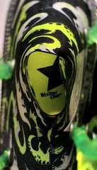 Dinosaur Light Up Rain Boots Kids Size 7 Lime Green Black Spike Handles LED