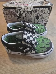 VANS x Marvel Hulk Checkerboard Slip-On Size 5 kids