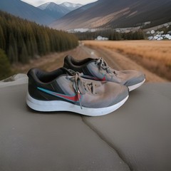 Nike Star Runner Sneakers Shoes Synthetic Leather Kids Sz 7Y Gray