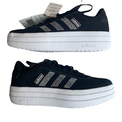 Adidas VL Court Bold Black Sparkle Glitter Women Platform Shoes 5.5 Skater New
