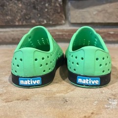 Native Jefferson Bright Green and Black Slip On Sneakers