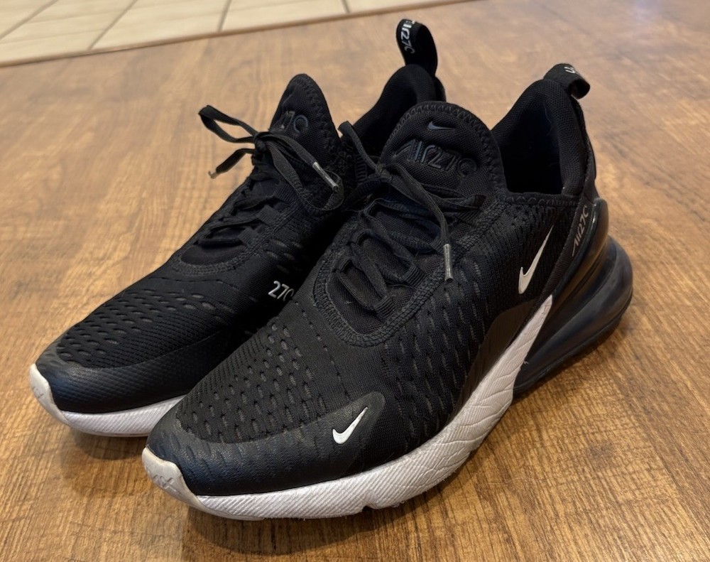 Nike Air Max 270 Black & White Shoes Sneakers Youth 7