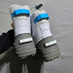 Columbia Bugaboot Snow Boots Kids 9 Grey Blue Waterproof Insulated BC6499-031