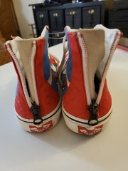 Marvel Spiderman Hi Tops W Zips By VANS Youth Sz 3 Skateboard Skate Shoes