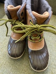 childrens sorel boots size 1 slimpack lace ii size 1 unisex browns grey felt