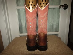Cody James Inlay BBSC1943 Brown Pull On Square Toe Western Boots Youth Size 4 D