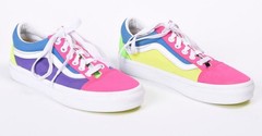 Vans Kids Old Skool Retro 80s Neon Lights Bright Color Block Sneaker Size 4.5