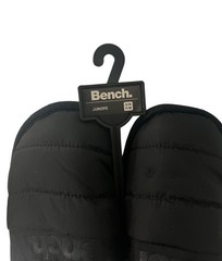 Bench Juniors Kid’s Black Puffer Slippers Sherpa Quilted Slide FiberFill (S03)