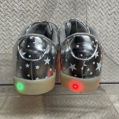 Link Kids 4 LED Light Up Silver Star Print Celestial Sneakers Novelty Kidcore