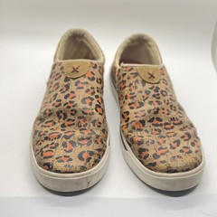 Twisted X Leopard Shoe Slip On Kicks Youth SIZE 2M Brown Corkscrew YCA0002