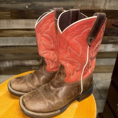 Roper Brand Youth Size 1 M Brown Nice Leather Cowboy Western Boots