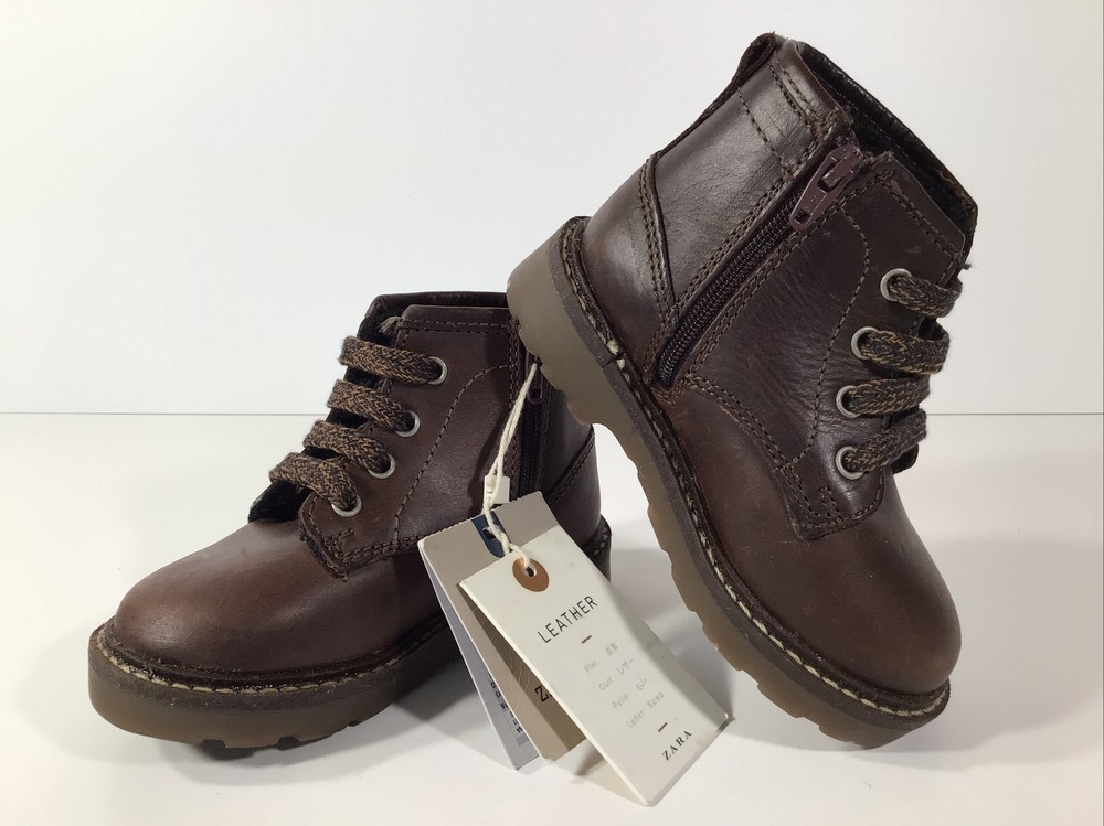 ZARA – Kids high top brown work boot style “NWT “ USA Size 5.5~