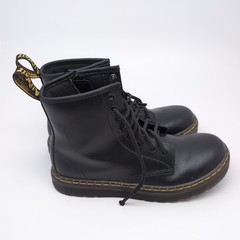 Dr. Martens Zavalaj *Kids US Size 3* Black Leather 8 Hole Side Zip Lace Up Boot