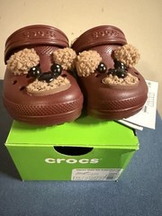 New Crocs Kids Classic Lined Brown Bear Size C7 Child NWT and Box