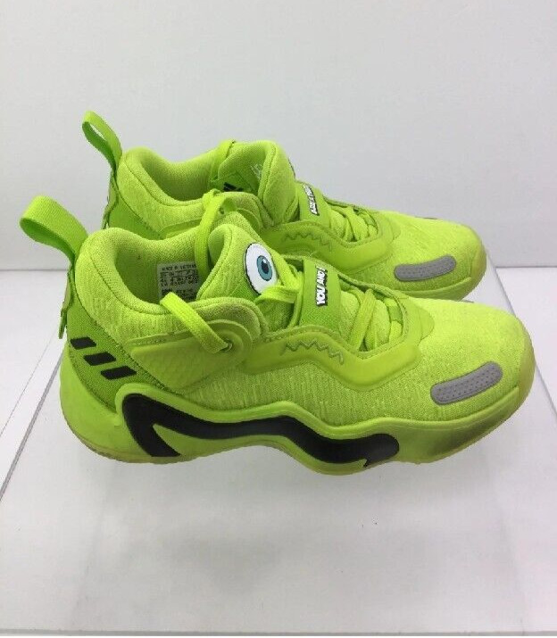 adidas D.O.N. Issue 3 Monsters, Inc. Mike Wazowski Green Lace-Up Sneakers 4.5Y