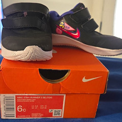 Nike Star Runner 3 SE (TDV) DJ4696-013 Black/Purple Hook & Loop US 6C