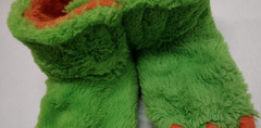 Boys Monster Shoes Neon Green Booties Faux Fur boots Size 9 – 10 Children’s USED
