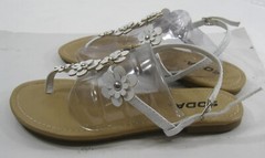 Summer WHITE FLOWER Back Strap Cute Shoes Sandals GIRL Size 11