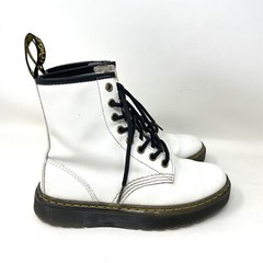 Dr. Martens Zavala Boots Air Wair White Leather Black Lace Up Ankle Size US 4