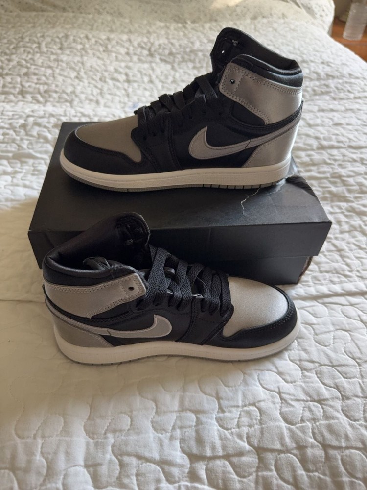 Jordan 1 Retro High OG (PS) Black/Medium Grey-White Size 13c