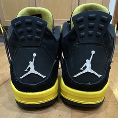 Nike Air Jordan 4 GS Yellow Thunder Unisex Kids Sneakers 7Y *missing insole*