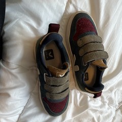 VEJA Kids Suede Hook & Loop Low Top Sneakers Colorblock Rubber Sole US 11