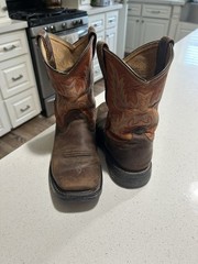 Ariat WorkHog Wide Square Toe Western Boot 10007837 Brown Leather Sz US 2
