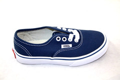 VANS AUTHENTIC NAVY/TRUE WHITE LOW TOP YOUTH LITTLE KIDS SHOE SIZE
