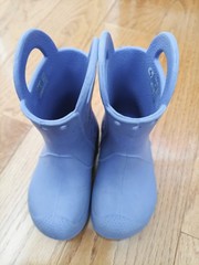 Crocs Kids Handle It Blue Easy On Lightweight Pull On Rubber Rain Boots, Size C8